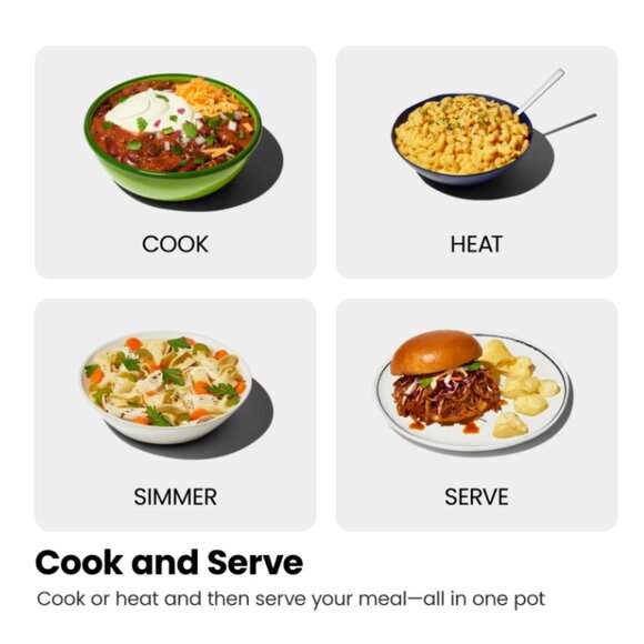 6 Qt. Slow Cooker w/ Locking Lid and Three Heat Settings - Stainless Steel, New - Picture 7 of 9